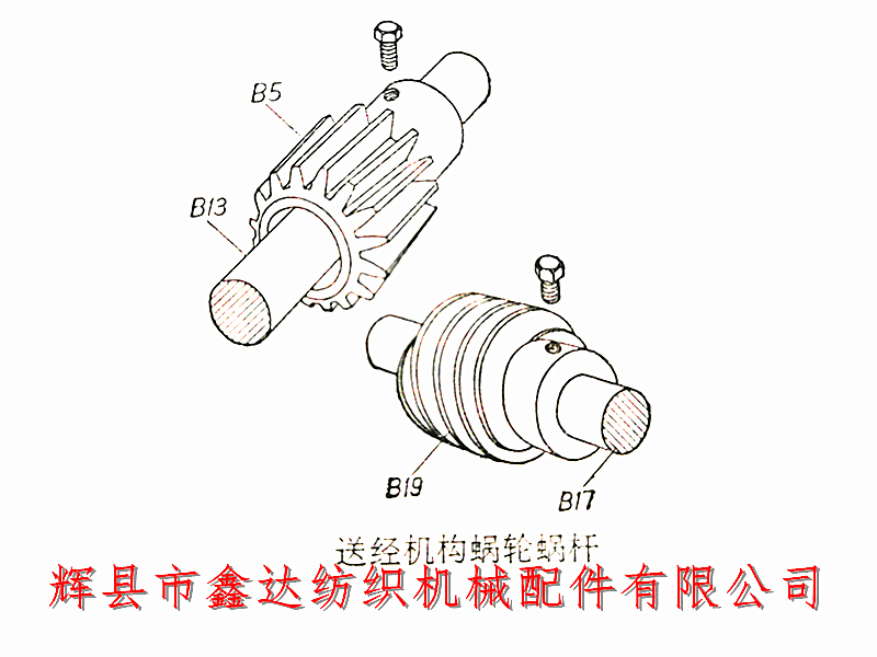 送經(jīng)機構(gòu)蝸輪蝸桿圖